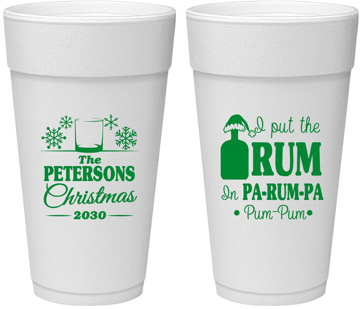 Personalized Christmas 24 oz Foam Cups - Pa Rum Pa | 280013