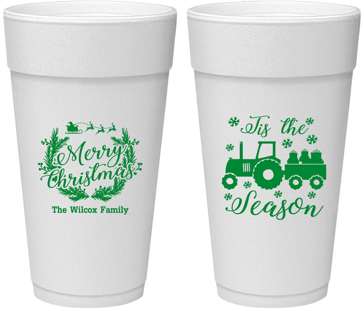 Personalized Christmas 24 oz Foam Cups - Til The Season | 280019