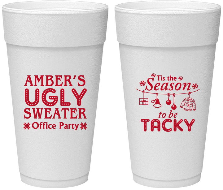 Personalized Christmas 24 oz Foam Cups - Til The Season To Be Tacky | 280020