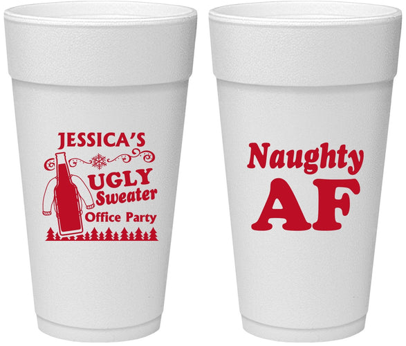 Personalized Christmas 24 oz Foam Cups - Eat Drink Be Ugly | 280024