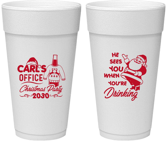 Personalized Christmas 24 oz Foam Cups - Santa Claus | 280028