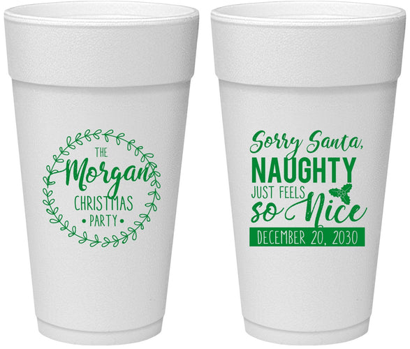Personalized Christmas 24 oz Foam Cups - Naughty Or Nice | 280047