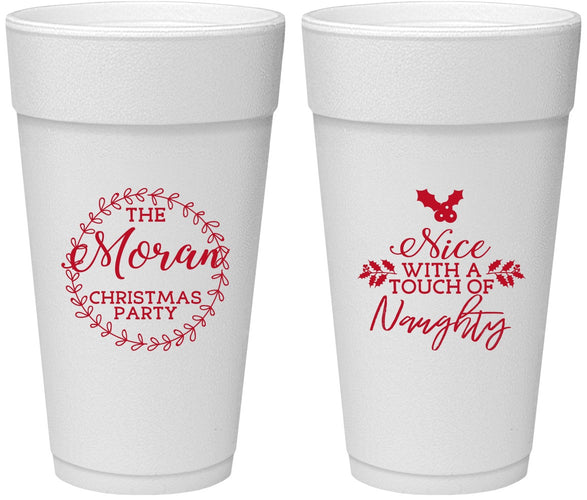 Personalized Christmas 24 oz Foam Cups - Touch Of Naughty | 280048