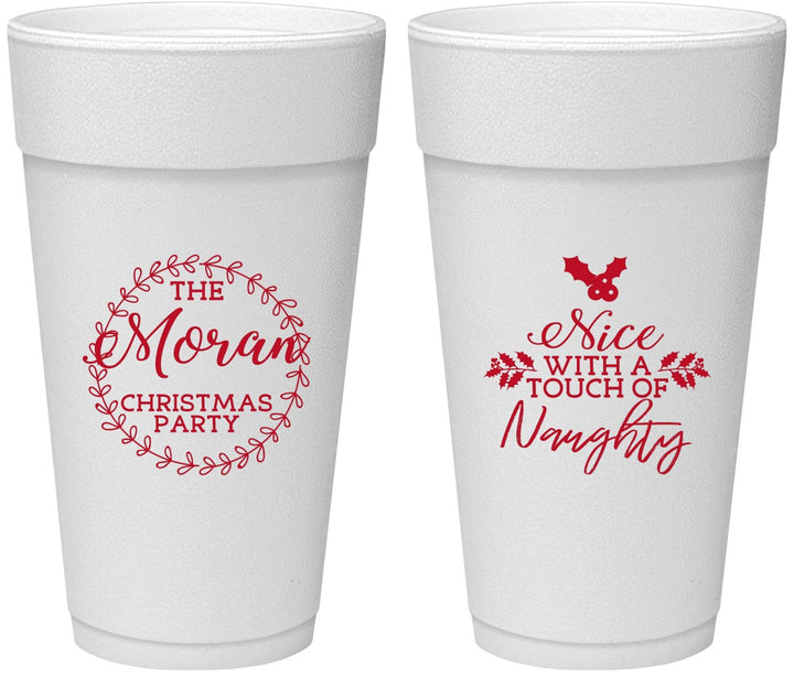 Personalized Christmas 24 oz Foam Cups - Touch Of Naughty | 280048