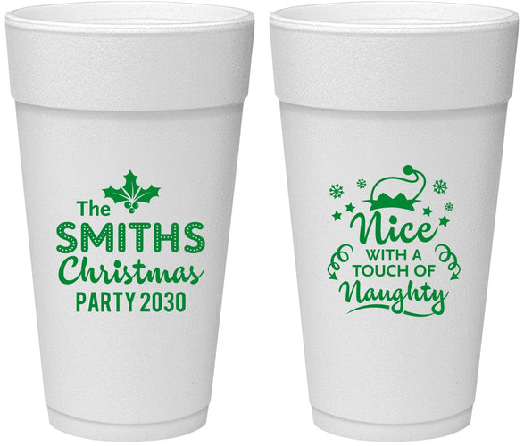 Personalized Christmas 24 oz Foam Cups - Touch Of Naughty | 280049