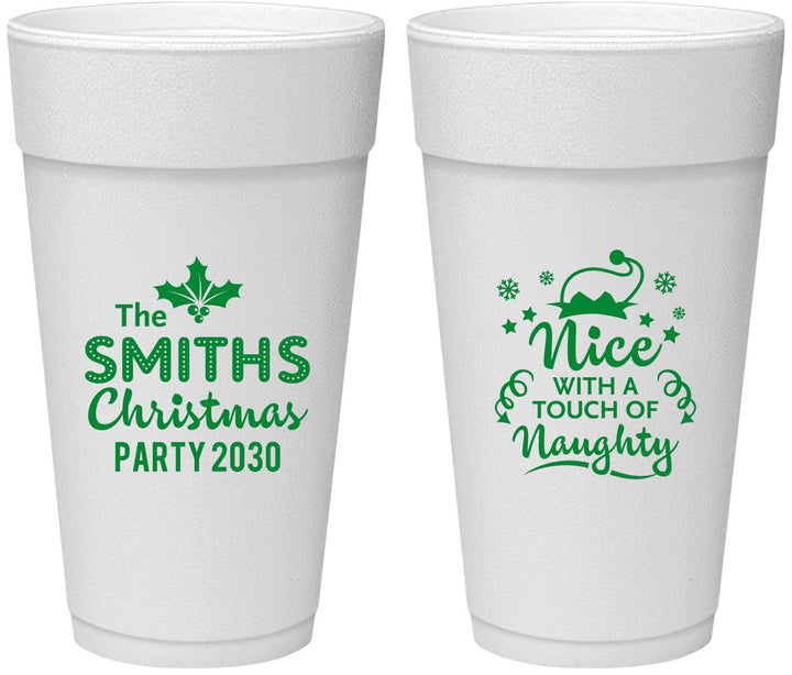 Personalized Christmas 24 oz Foam Cups - Touch Of Naughty | 280049