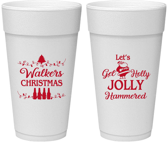 Personalized Christmas 24 oz Foam Cups - Let Is Snow | 280050