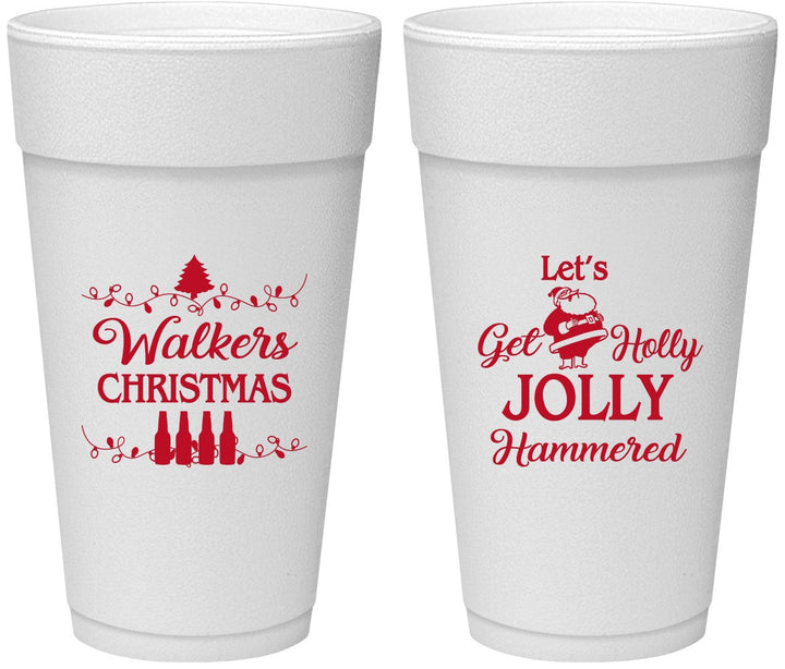 Personalized Christmas 24 oz Foam Cups - Let Is Snow | 280050