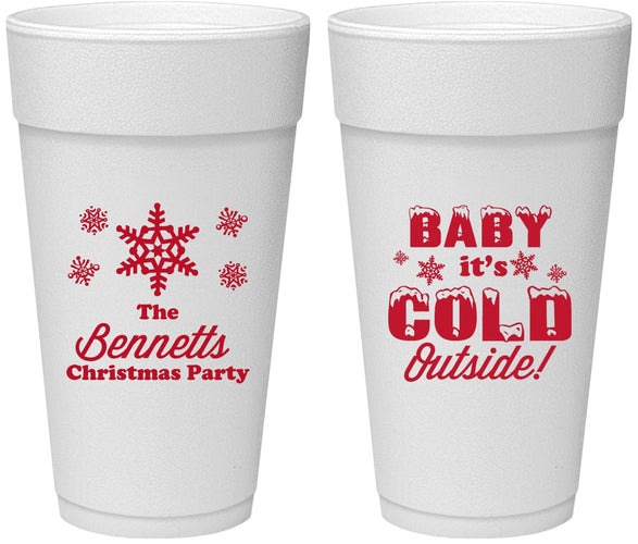 Personalized Christmas 24 oz Foam Cups - Joy To The World | 280054