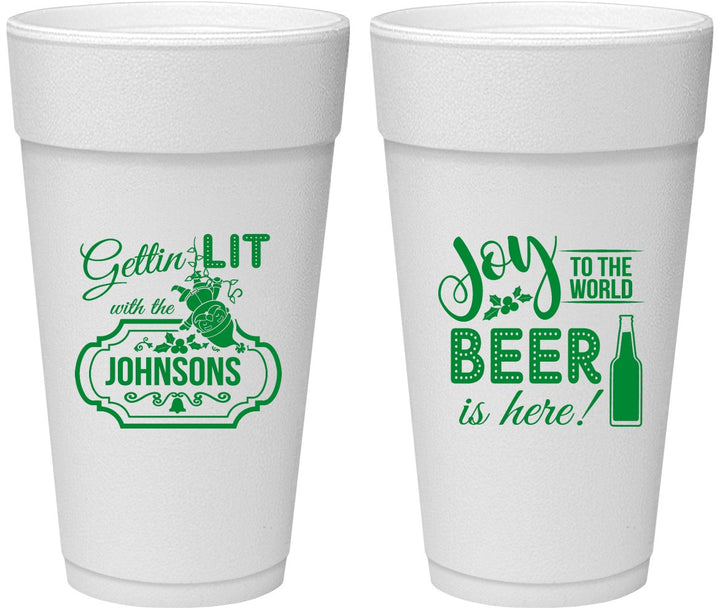 Personalized Christmas 24 oz Foam Cups - Wine | 280055