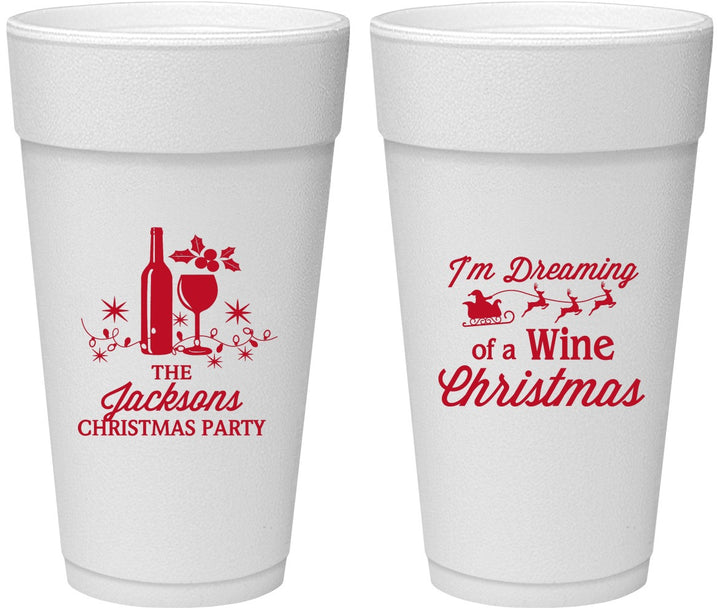 Personalized Christmas 24 oz Foam Cups - Bah Hum Bug | 280056