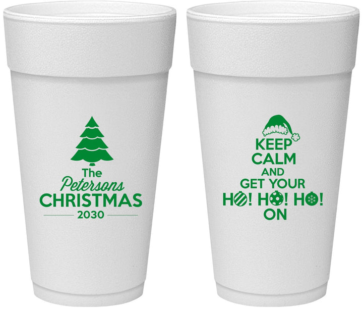Personalized Christmas 24 oz Foam Cups - Ho Ho Ho | 280061