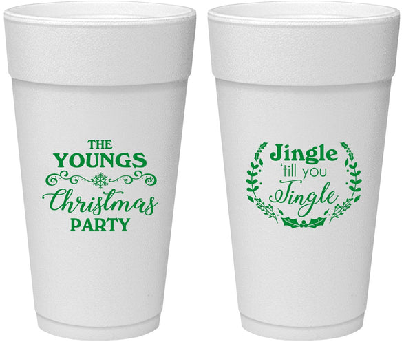 Personalized Christmas 24 oz Foam Cups - Jingle Til You Jingle | 280063