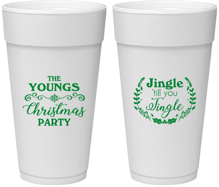 Personalized Christmas 24 oz Foam Cups - Jingle Til You Jingle | 280063