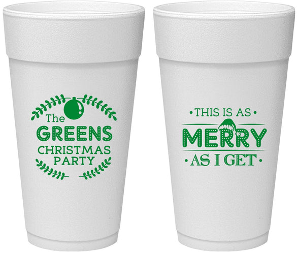Personalized Christmas 24 oz Foam Cups - Merry As I Get | 280065