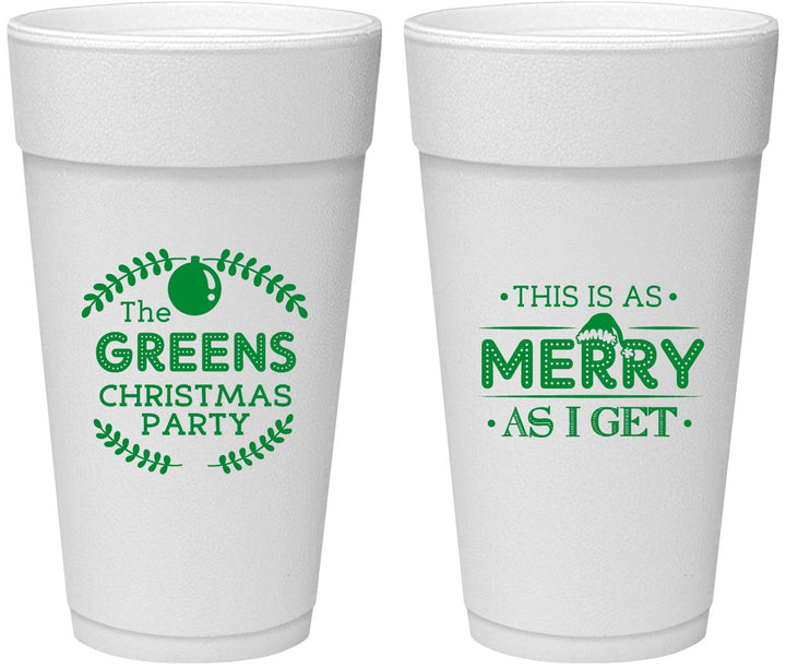 Personalized Christmas 24 oz Foam Cups - Merry As I Get | 280065