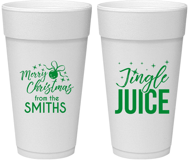 Personalized Christmas 24 oz Foam Cups - Jingle Juice | 280067