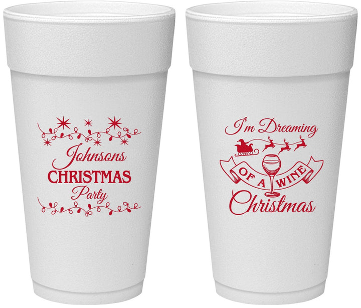 Personalized Christmas 24 oz Foam Cups - Wine | 280068