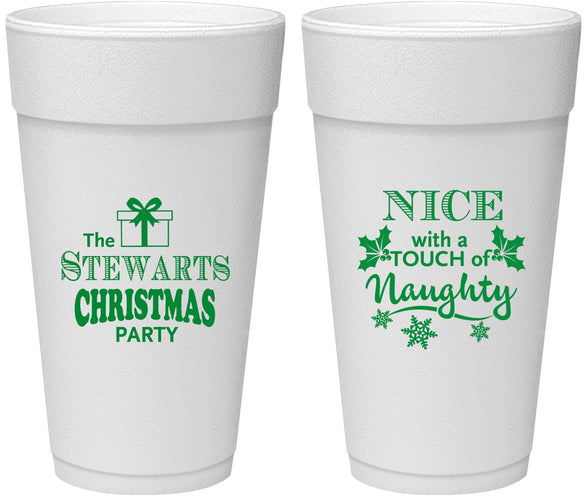 Personalized Christmas 24 oz Foam Cups - Naughty Or Nice | 280069