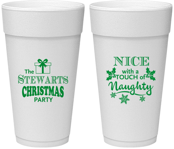 Personalized Christmas 24 oz Foam Cups - Naughty Or Nice | 280069