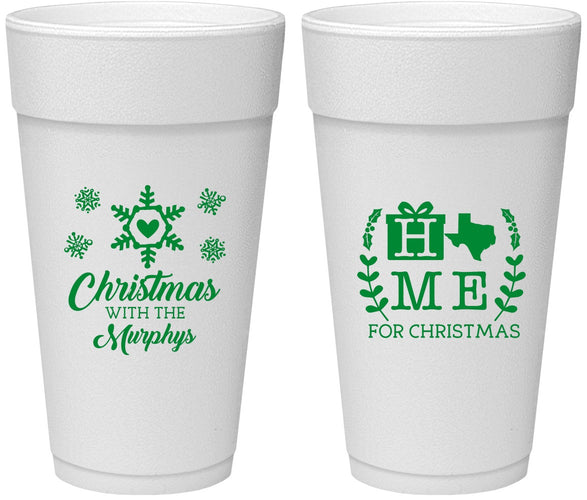 Personalized Christmas 24 oz Foam Cups - Texas | 280075