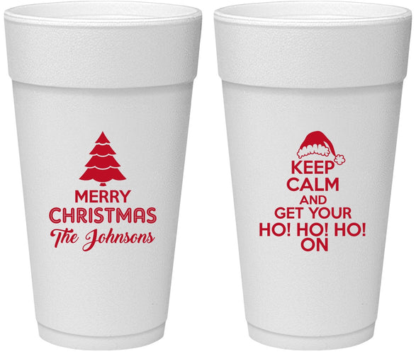 Personalized Christmas 24 oz Foam Cups - Ho Ho Ho | 280076