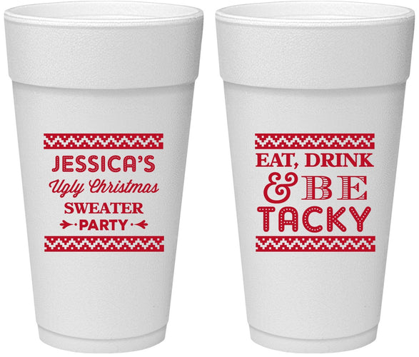 Personalized Christmas 24 oz Foam Cups - Eat Drink Tacky | 280082