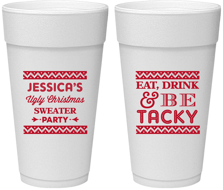 Personalized Christmas 24 oz Foam Cups - Eat Drink Tacky | 280082