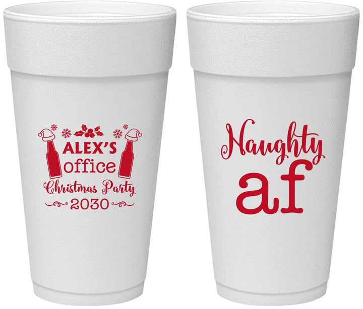 Personalized Christmas 24 oz Foam Cups - Naughty Af | 280084