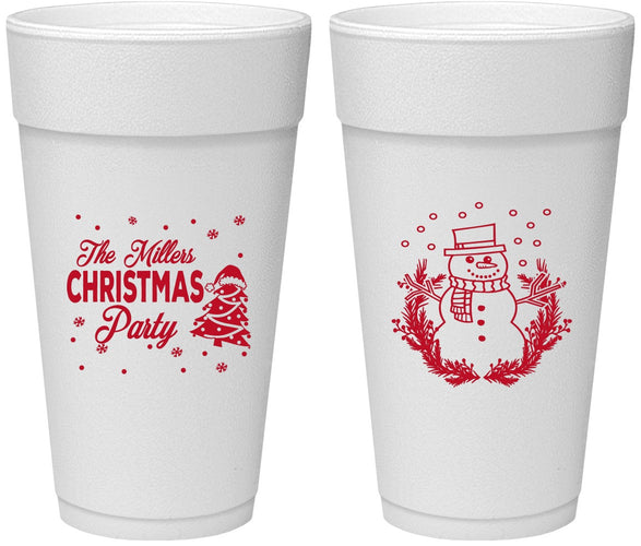 Personalized Christmas 24 oz Foam Cups - Snowman | 280096