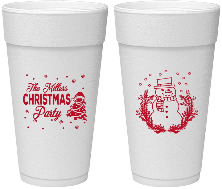 Personalized Christmas 24 oz Foam Cups - Snowman | 280096