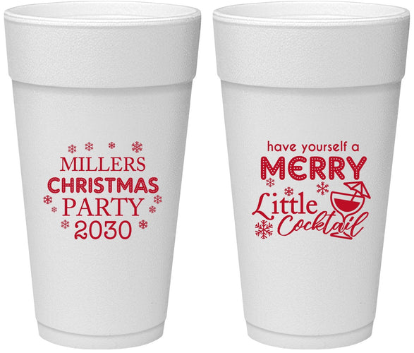 Personalized Christmas 24 oz Foam Cups - Cocktail | 280098