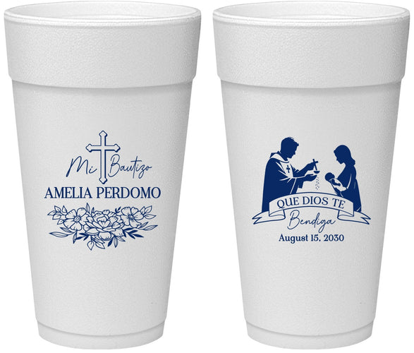 Personalized Baptism 24 oz Foam Cups - Mi Bautizo | 290001
