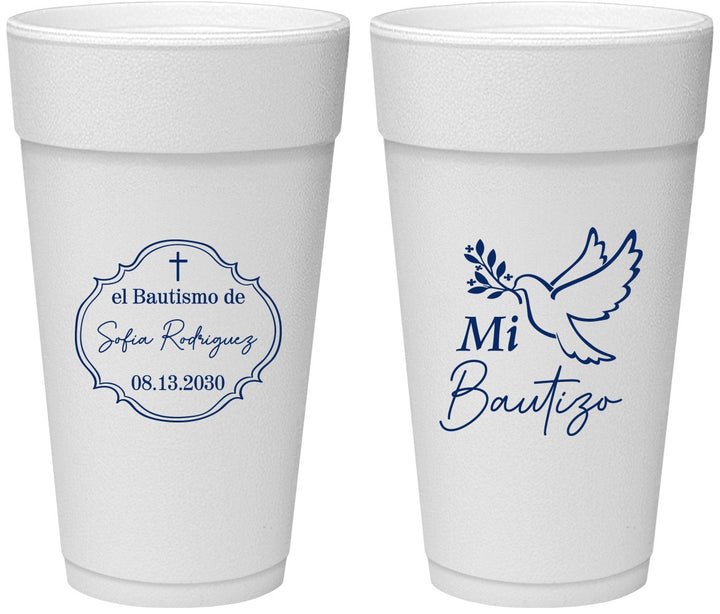 Personalized Baptism 24 oz Foam Cups - Mi Bautizo | 290002