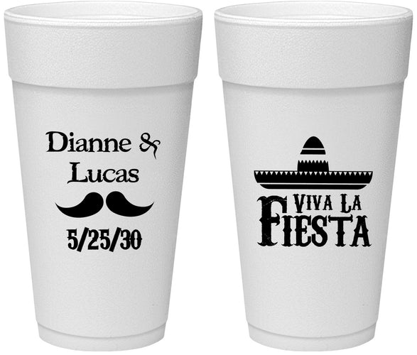 Personalized Wedding 24 oz Foam Cups - Viva La Fiesta | 299
