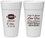 Personalized Wedding 24 oz Foam Cups - Football | 302