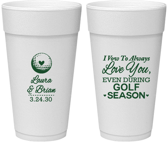 Personalized Wedding 24 oz Foam Cups - Golf | 305
