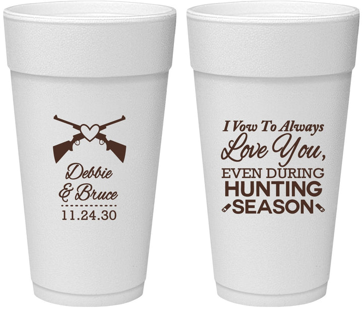 Personalized Wedding 24 oz Foam Cups - Hunting | 308