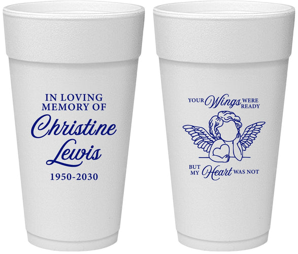 Personalized Memorial 24 oz Foam Cups - In Loving Memory | 310000