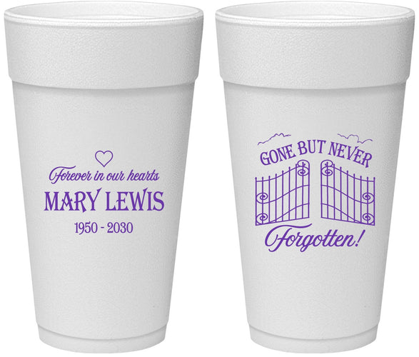 Personalized Memorial 24 oz Foam Cups - Gone But Never Forgotten | 310001