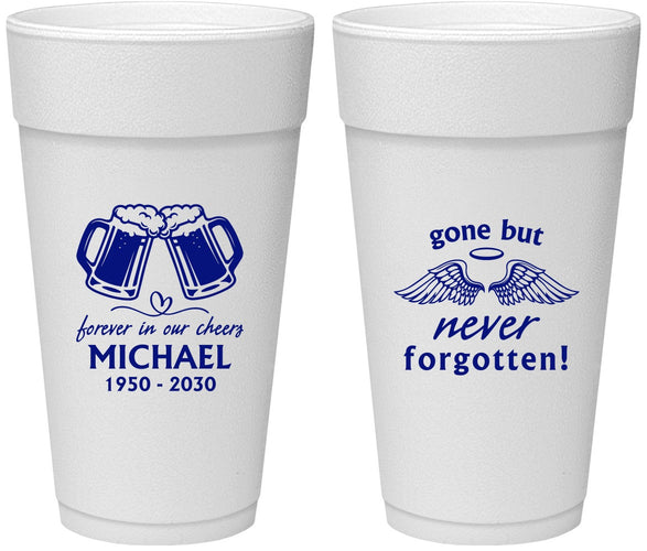 Personalized Memorial 24 oz Foam Cups - Gone But Never Forgotten | 310010