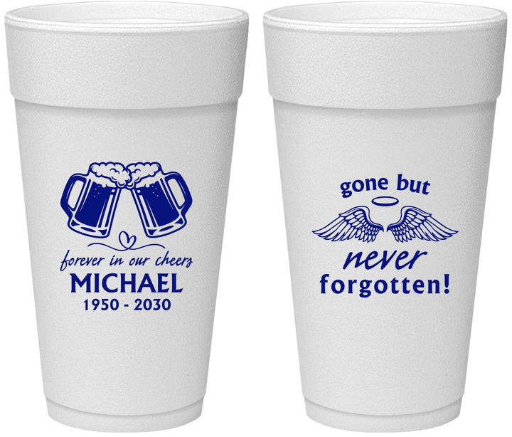 Personalized Memorial 24 oz Foam Cups - Gone But Never Forgotten | 310010