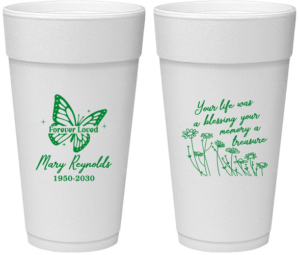 Personalized Memorial 24 oz Foam Cups - Forever Loved | 310013