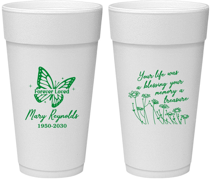 Personalized Memorial 24 oz Foam Cups - Forever Loved | 310013