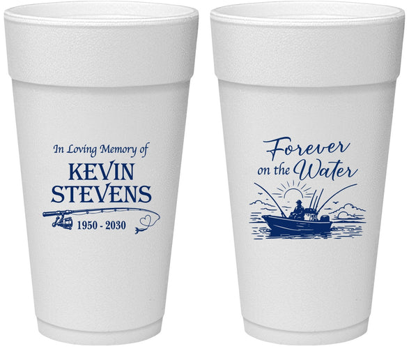 Personalized Memorial 24 oz Foam Cups - Forever On The Water | 310019