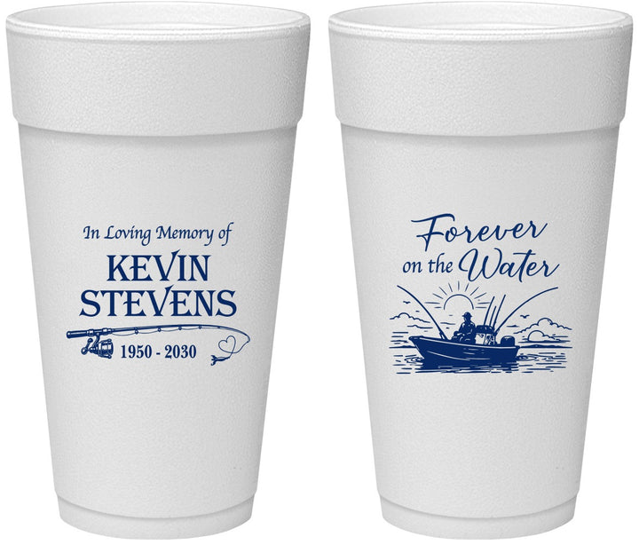 Personalized Memorial 24 oz Foam Cups - Forever On The Water | 310019