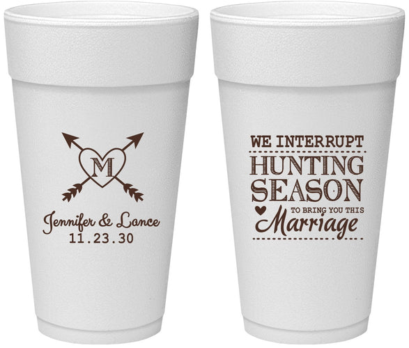 Personalized Wedding 24 oz Foam Cups - We Interrupt Season | 318