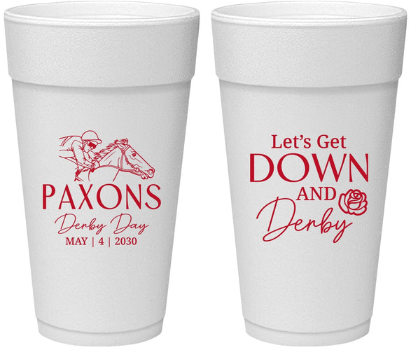 Personalized Derby Day 24 oz Foam Cups - Lets Get Down And Derby | 320000