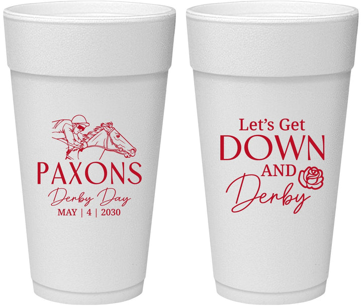 Personalized Derby Day 24 oz Foam Cups - Lets Get Down And Derby | 320000