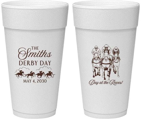 Personalized Derby Day 24 oz Foam Cups - Day At The Races | 320009